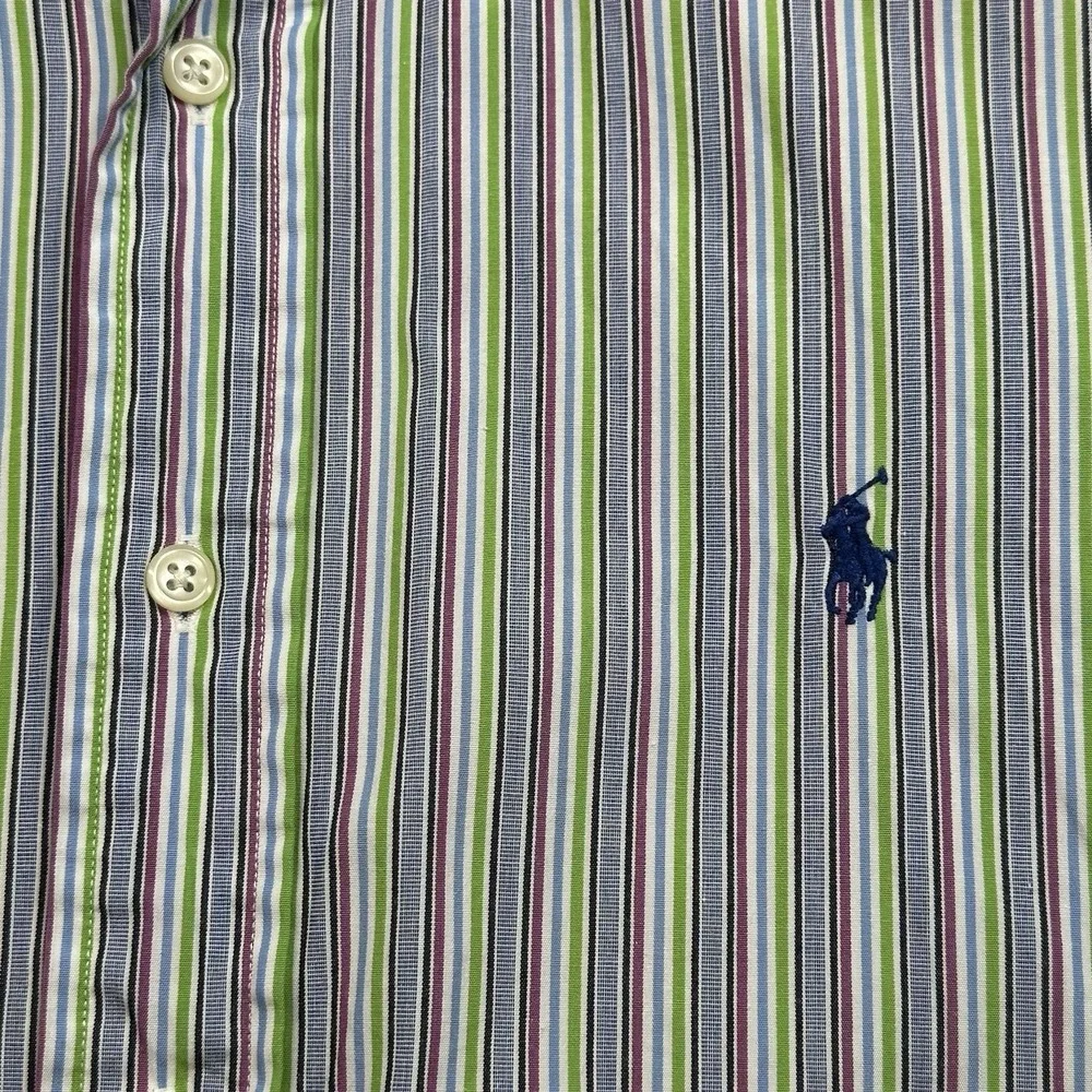Polo Ralph Lauren Classic Fit Stripe Button Down Mens L (16.5-32/33) Cotton Pony